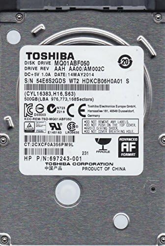 MQ01ABF050, AA00/AM002C, HDKCB06H0A01 S a Toshiba 500GB SATA 2.5 Merevlemez