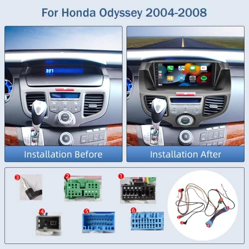 Android Autó Sztereó Rádió Honda Odyssey 2004-2008, Vezeték nélküli Apple CarPlay Android Auto, 9 érintőképernyő, Bluetooth,