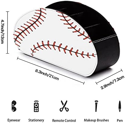 SCORRO Baseball Csipke Távirányító tartó, 5 Rekesz PU Bőr TV Távirányító Caddy Asztal Tároló Doboz Szemüveg Ecset Media Player