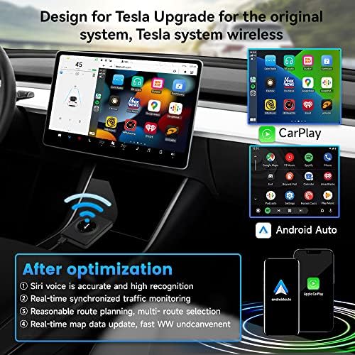 CarlinKit T2C Tesla Vezeték nélküli Carplay Autó Adapter Tesla Y/3/X/S-Modell,Frissítse az Eredeti Rendszer Vezeték nélküli