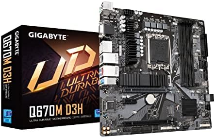GIGABYTE Q670M D3H (LGA1700/ Intel/ Q670/ M-ATX/ DDR5/ Dual M. 2/ PCIe 4/ USB 3.2 Gen2 Típusú-C/Intel 2.5 GbE LAN/Alaplap)