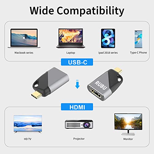 RUBU USB-C-HDMI Adapter,Mini USB, C-Típusú HDMI-4K Felbontású Női Adapter Thunderbolt 3/4 Kompatibilis MacBook Pro, MacBook