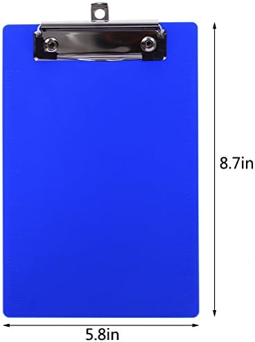 Welecom 4db Tartós Fájl Műanyag Vágólap A5-ös Profil Klip Farostlemez 5.8x8.7inch Válogatott Színes, nagy teherbírású Klip
