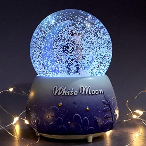 SEASD Kreatív Színes Fények Úszó Hópelyhek Fehér Holdfény Pár Üveg Crystal Ball Music Box Tanabata Szülinapi Ajándék (Szín