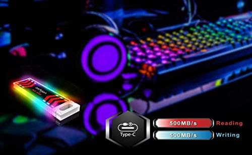 archgon G70 Sorozat RGB Háttérvilágítású Hordozható Külső USB-3.1 Gen 2 M. 2 SSD (480GB, G701CW)
