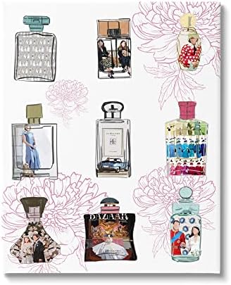 Stupell Iparágak Csiszolt Parfüm, Elegáns, Luxus, Divat, Virágmintás Vászon Wall Art, Design By Amelia Noyes