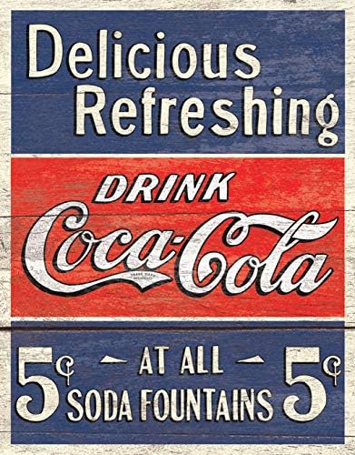 Kétségbeesett Vállalkozások Coca-Cola Finom 5 Cent Adóazonosító Jele, - Nosztalgikus Vintage Fém Fali Dekor - Made in USA
