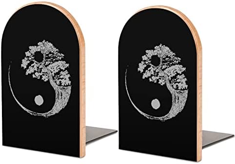 Yin Yang Japán Bonsai Fa Fa Könyvtámasz Modern Dekoratív Könyvespolc Trendi Design Könyv Dugóval Home Office Készlet 2