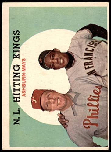 1959 Topps 317 NL Üti Királyok Willie Mays/Richie Ashburn Óriások/Phillies (Baseball Kártya) VG/EX Óriások/Phillies