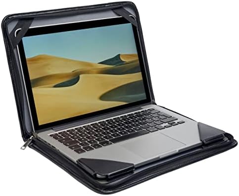 Broonel Fekete Bőr Laptop Messenger Esetben - Kompatibilis Hp pavilion Chromebook Spin 714 Kabrió | CP714-1WN 14