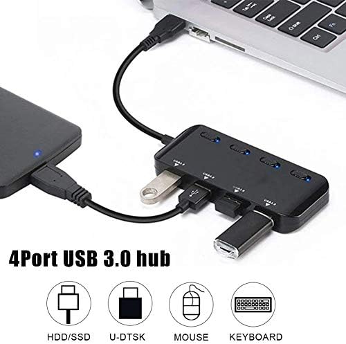XDSDDS USB3.0 Hub，4 portos Nagy Sebességű Splitter Micro USB Hub Tablet Laptop Notebook Számítógép