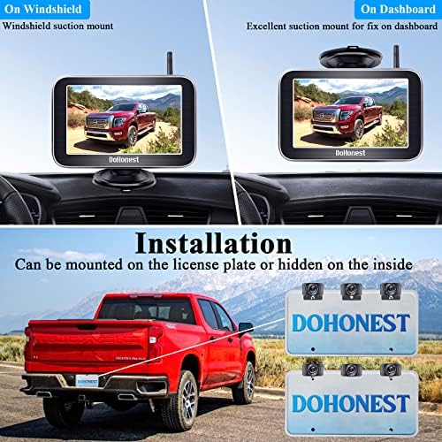 DoHonest Vezeték nélküli Biztonsági Kamera HD 1080P 5 Osztott Képernyős Monitor Rendszer, Teherautó, Autó, Lakókocsi Kis