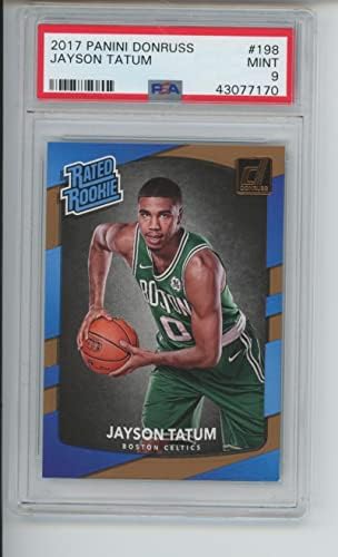2017-18 Panini Jayson Tatum 198 Donruss Jason Tatum Boston Celtics KEZDŐ RC MENTA PSA 9 Osztályozott NBA Kosaras Kártya