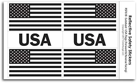 CoolHubcaps Visszafogott Fényvisszaverő USA & Amerikai Zászló Matricák - A Bukósisak, Kerékpár, Kerekesszék, Lökhárítók,